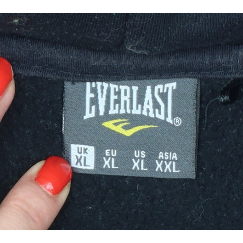 Everlast Men’s Black Grey Camo Full Zip Hoodie UK XL Logo