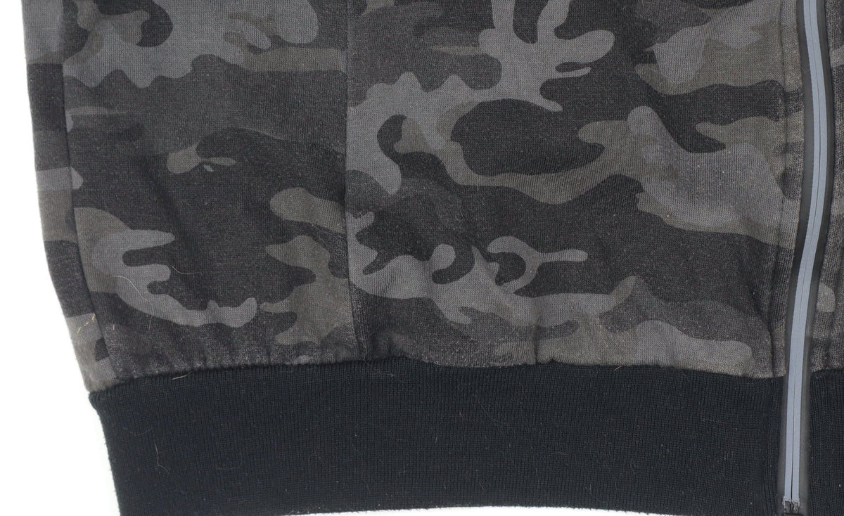 Everlast Men’s Black Grey Camo Full Zip Hoodie UK XL Logo