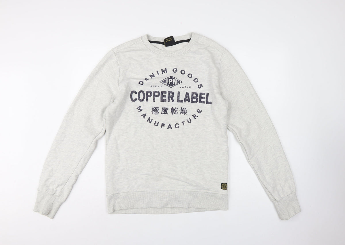 Superdry Men's Grey M Copper Label Graphic Print Crew Neck Sweatshirt