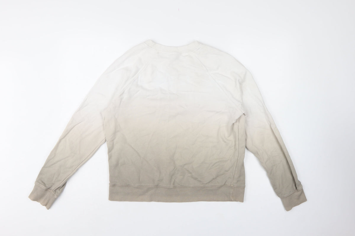 M&S Women’s Brown Mix XS Cotton Raglan Crew Neck Pullover Sweatshirt