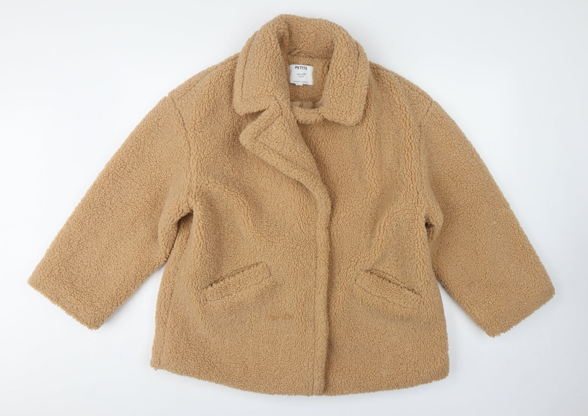 Dorothy Perkins Women’s Beige Petite UK 12 Teddy Fleece Short Coat
