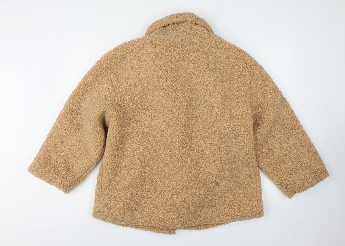 Dorothy Perkins Women’s Beige Petite UK 12 Teddy Fleece Short Coat