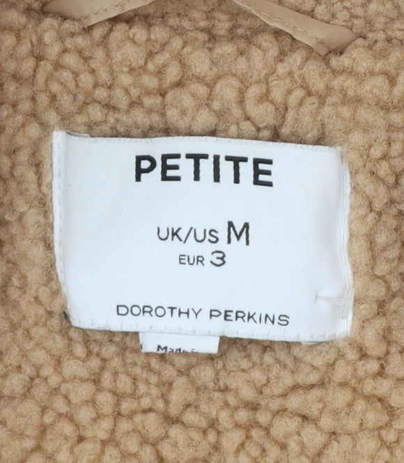 Dorothy Perkins Women’s Beige Petite UK 12 Teddy Fleece Short Coat