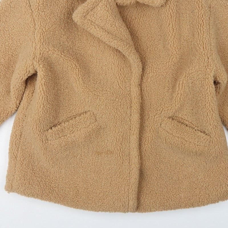 Dorothy Perkins Women’s Beige Petite UK 12 Teddy Fleece Short Coat
