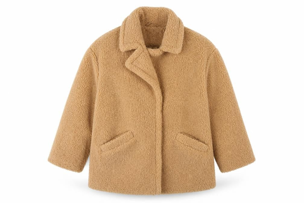 Dorothy Perkins Women’s Beige Petite UK 12 Teddy Fleece Short Coat