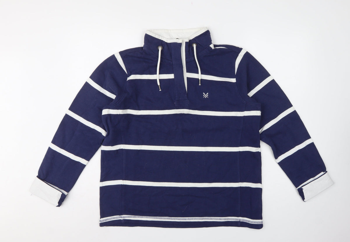 Crew Clothing Co Women’s Navy Stripe Size 16 Henley Sweatshirt