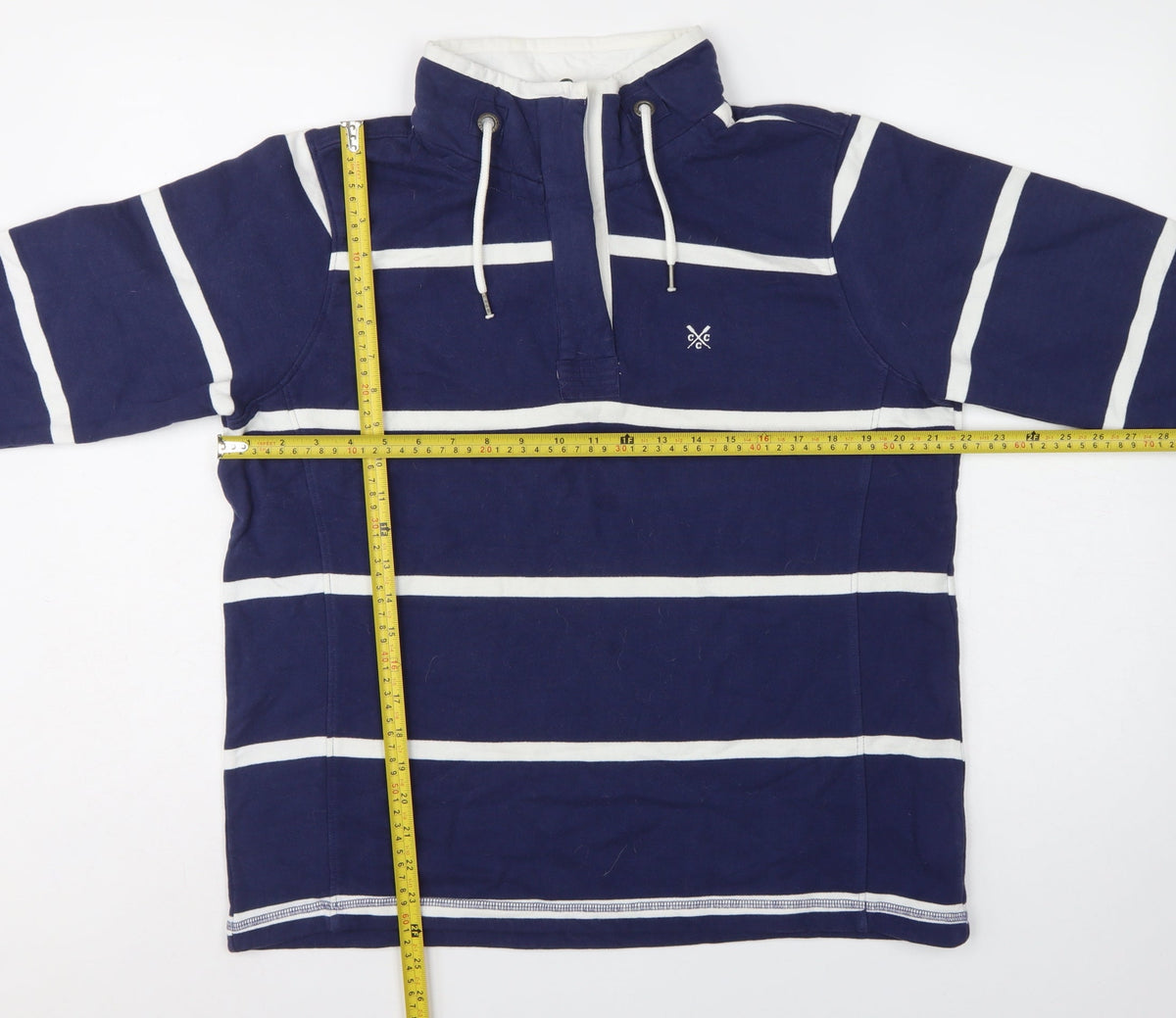 Crew Clothing Co Women’s Navy Stripe Size 16 Henley Sweatshirt