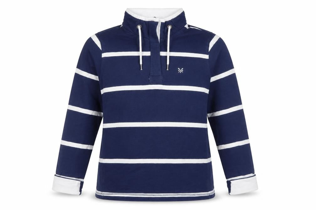 Crew Clothing Co Women’s Navy Stripe Size 16 Henley Sweatshirt