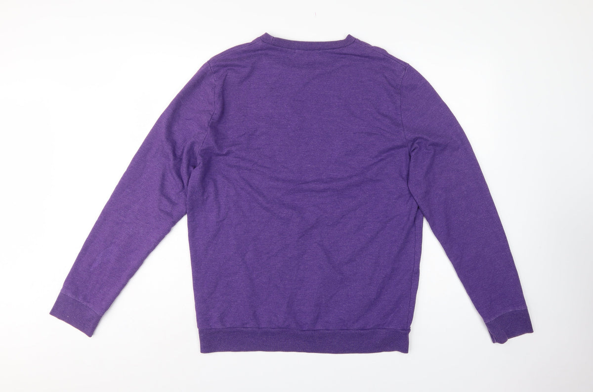 Topman Men’s Purple L Seattle Graphic Print Crew Neck Sweatshirt