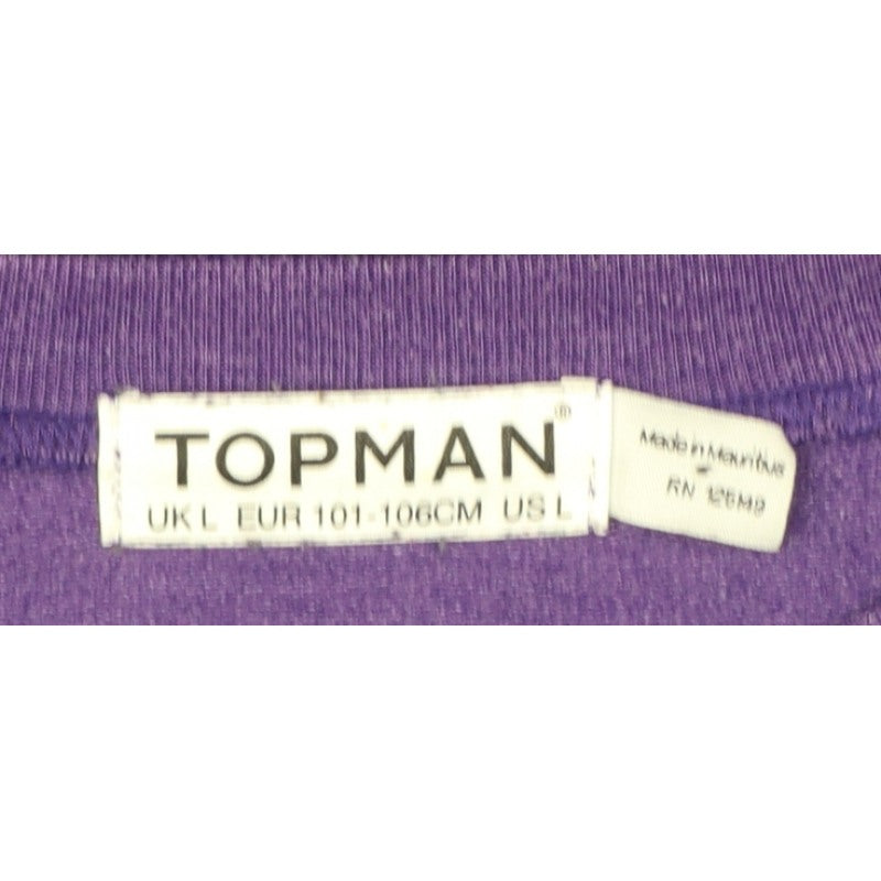 Topman Men’s Purple L Seattle Graphic Print Crew Neck Sweatshirt