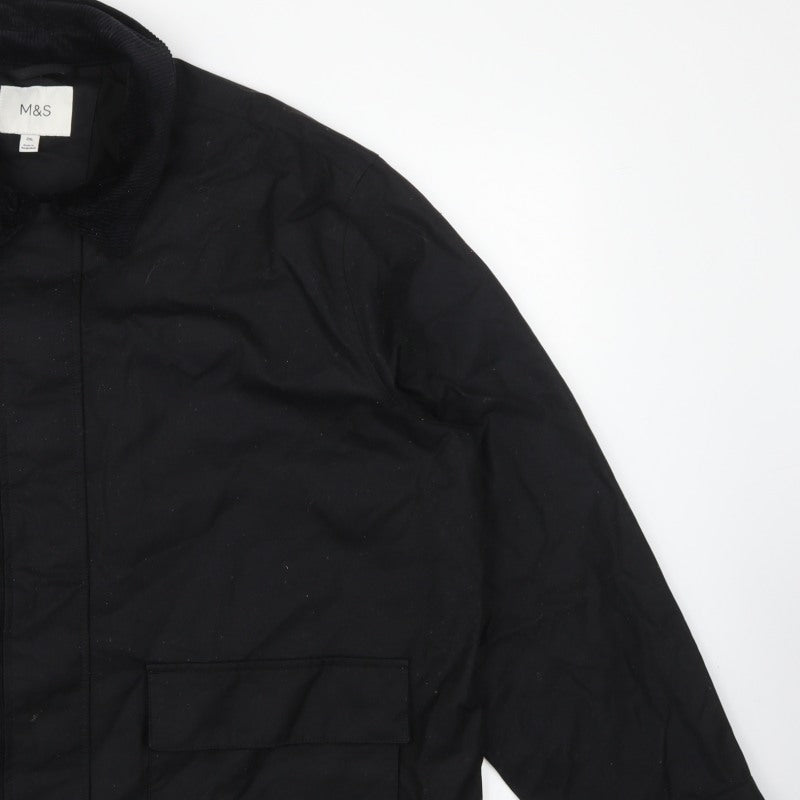 Marks & Spencer Men’s Black 2XL Military Cotton Lined Jacket