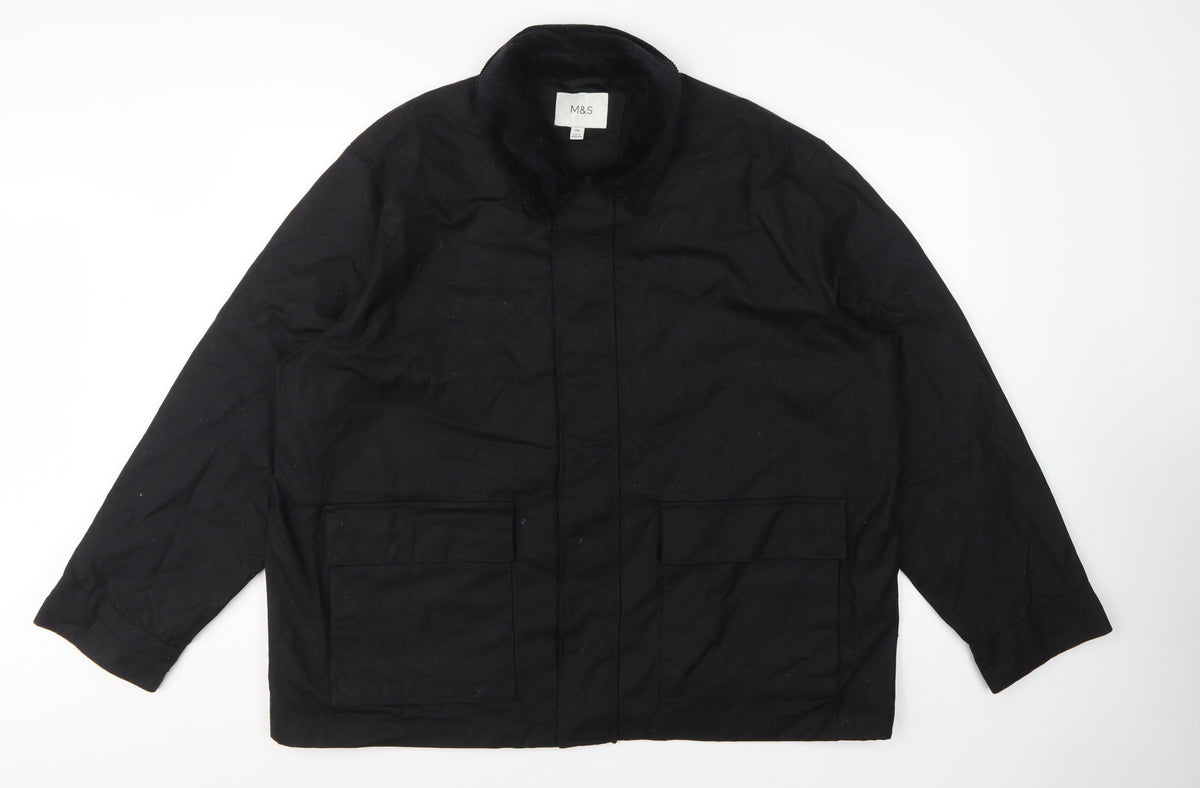 Marks & Spencer Men’s Black 2XL Military Cotton Lined Jacket