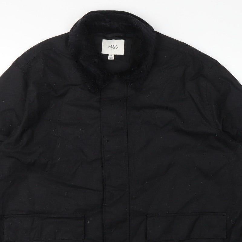 Marks & Spencer Men’s Black 2XL Military Cotton Lined Jacket