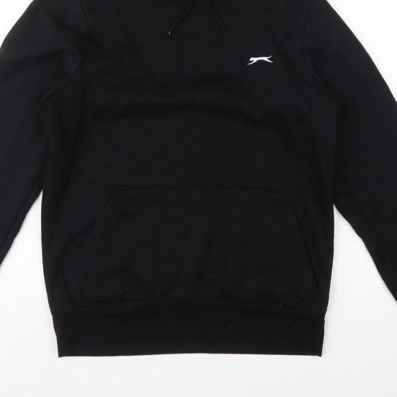 Slazenger Men's Black S Pullover Hoodie Logo Kangaroo Pocket