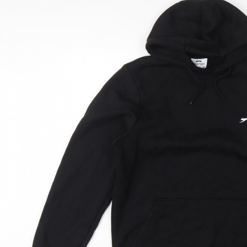 Slazenger Men's Black S Pullover Hoodie Logo Kangaroo Pocket