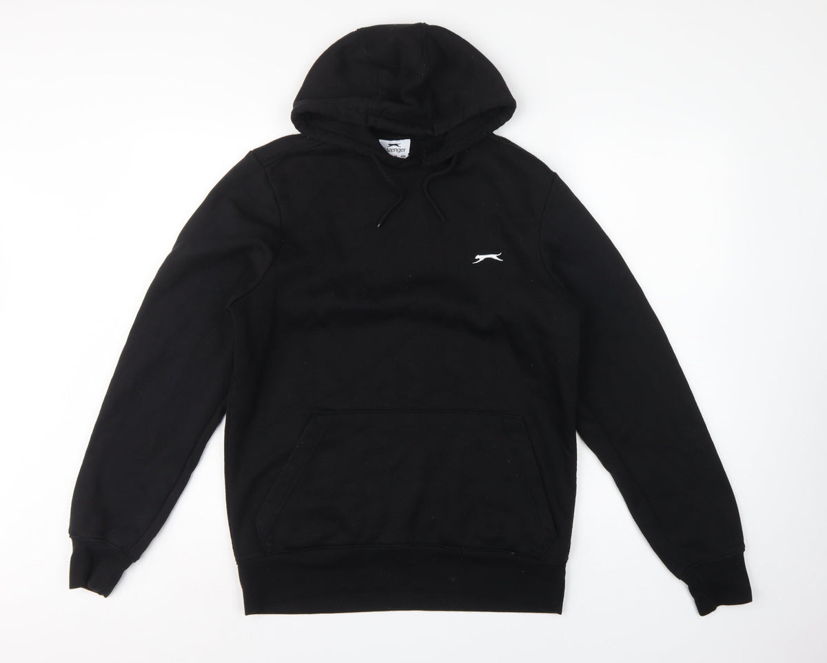 Slazenger Men's Black S Pullover Hoodie Logo Kangaroo Pocket