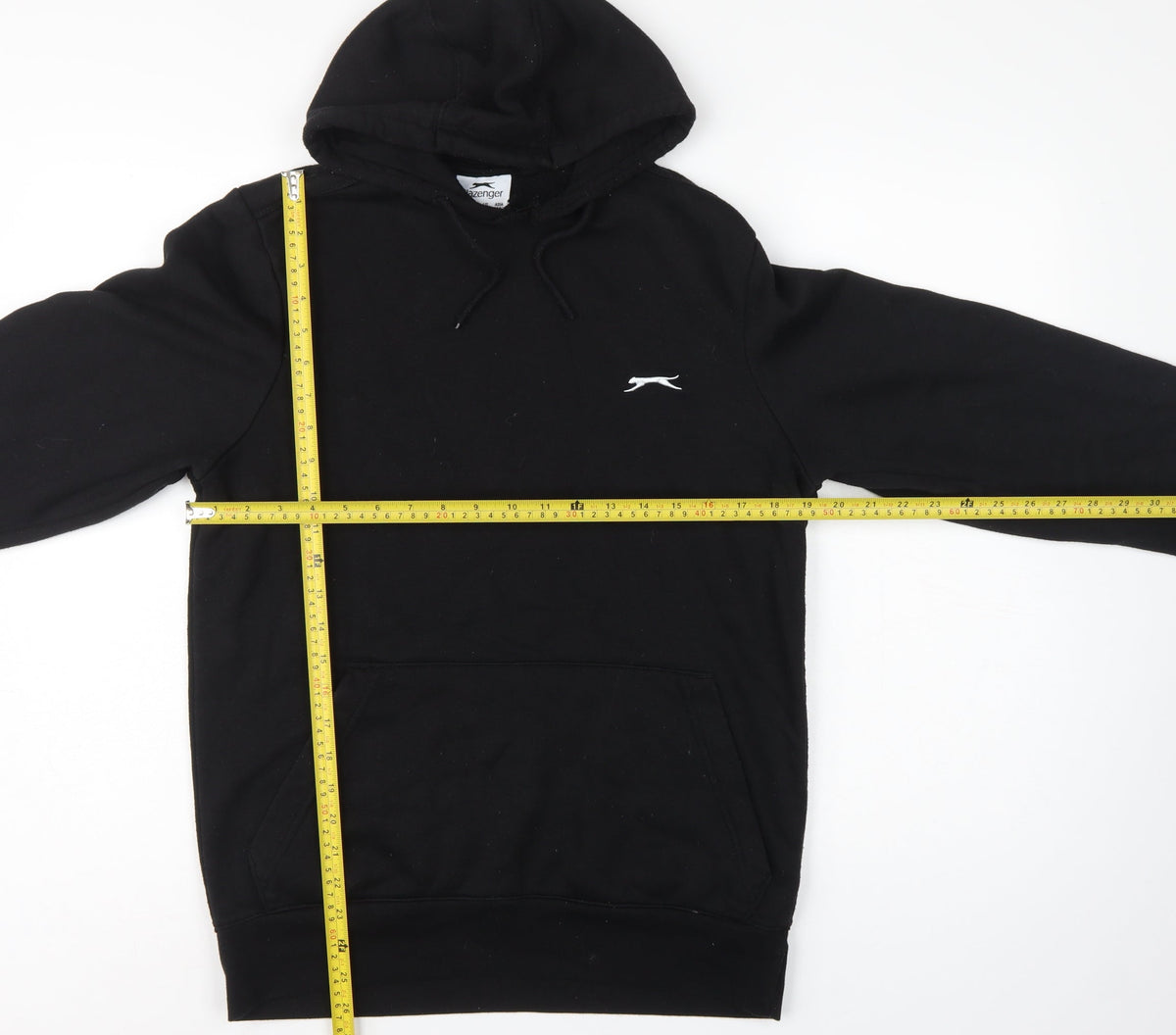 Slazenger Men's Black S Pullover Hoodie Logo Kangaroo Pocket