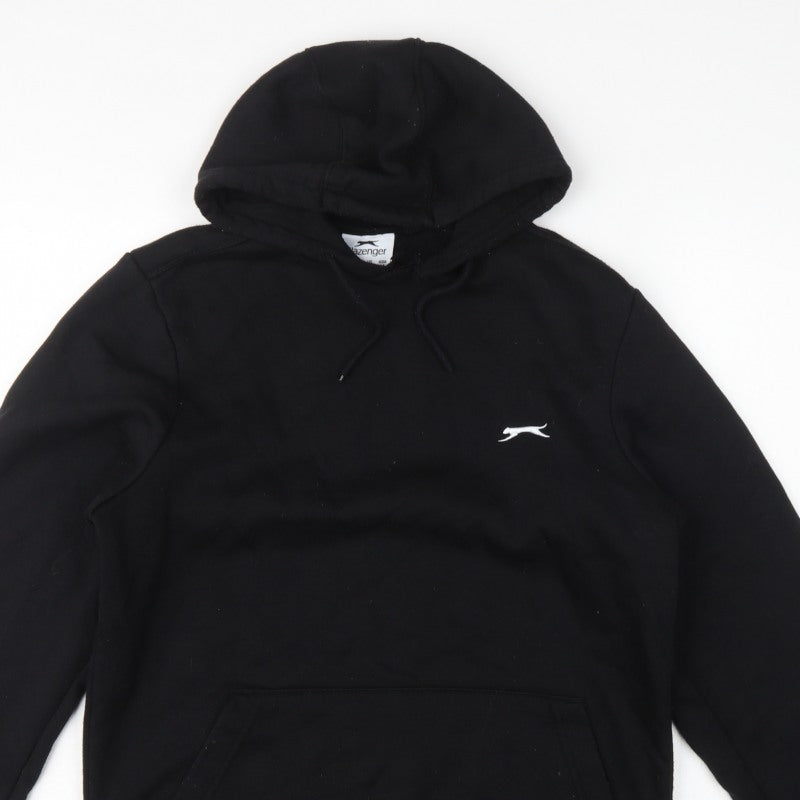 Slazenger Men's Black S Pullover Hoodie Logo Kangaroo Pocket