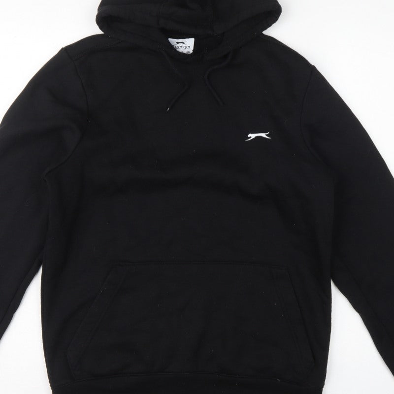 Slazenger Men's Black S Pullover Hoodie Logo Kangaroo Pocket
