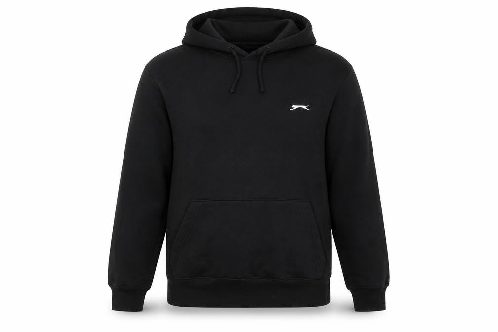 Slazenger Men's Black S Pullover Hoodie Logo Kangaroo Pocket
