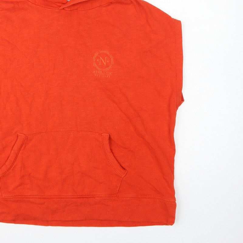 Next Women Orange UK 8 Sleeveless Pullover Hoodie Logo