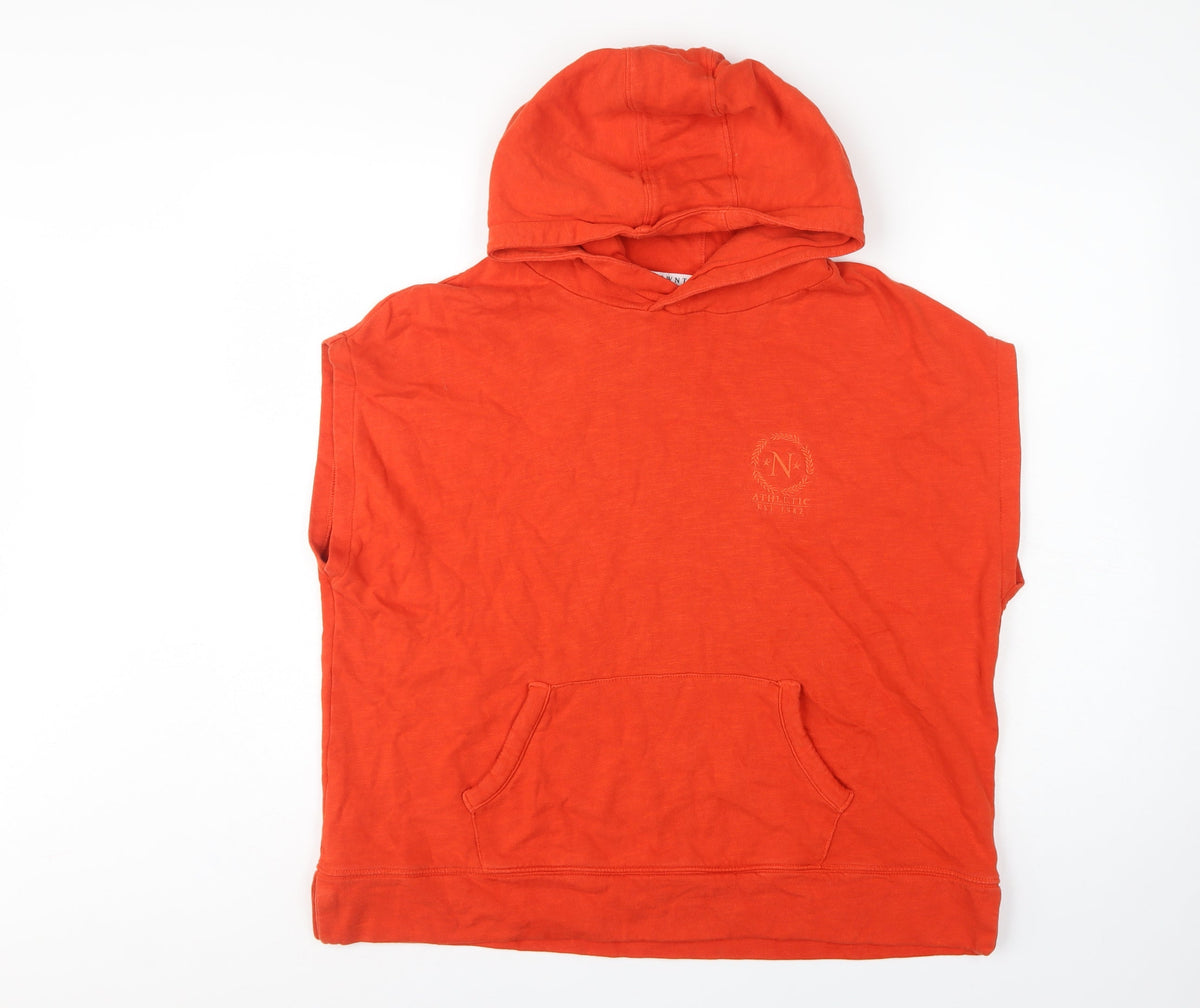 Next Women Orange UK 8 Sleeveless Pullover Hoodie Logo