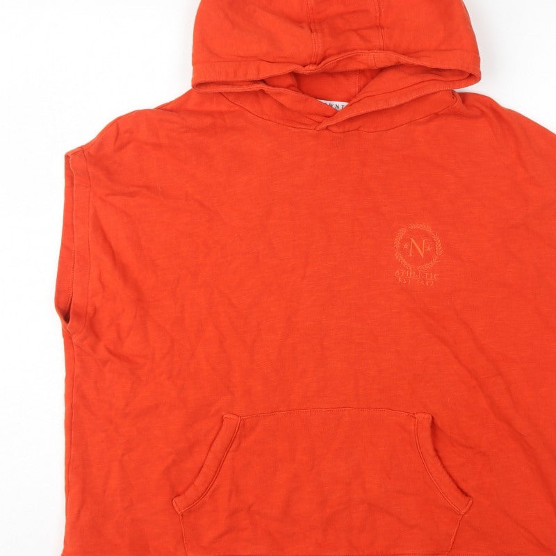 Next Women Orange UK 8 Sleeveless Pullover Hoodie Logo