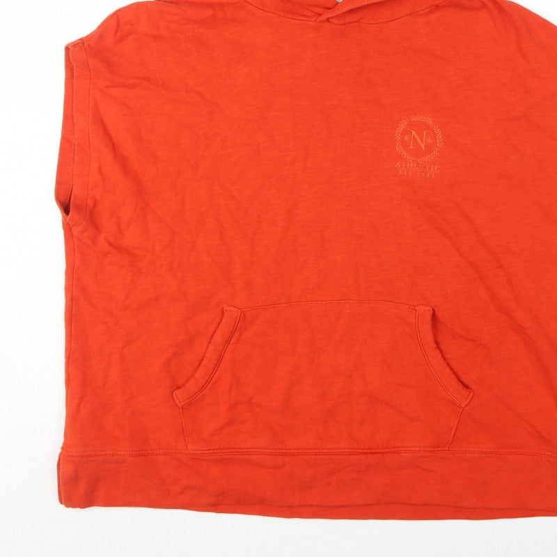Next Women Orange UK 8 Sleeveless Pullover Hoodie Logo