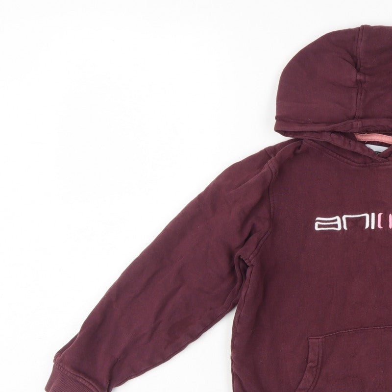 Animal Girls Brown 9-10 Years Pullover Hoodie Embroidered Logo