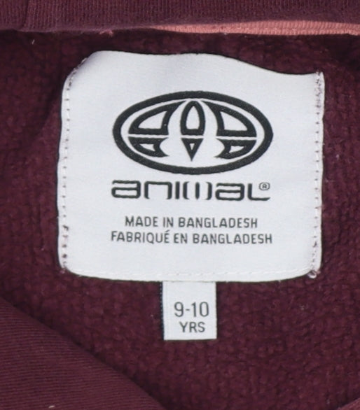 Animal Girls Brown 9-10 Years Pullover Hoodie Embroidered Logo