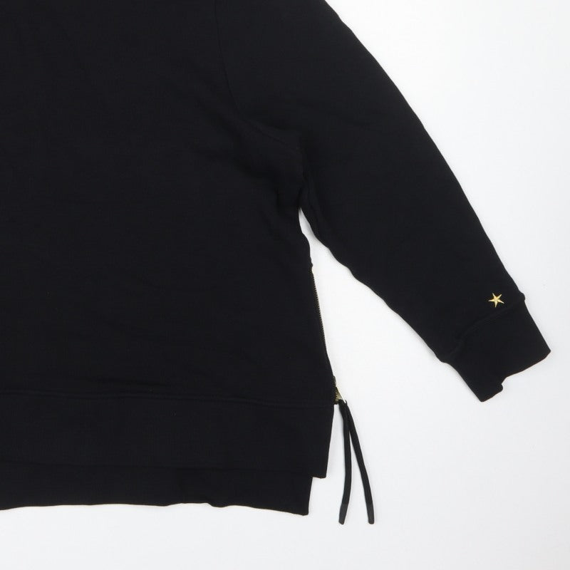 Next Women’s Black XL Tunic Sweatshirt Gold Zip Side Drawstrings