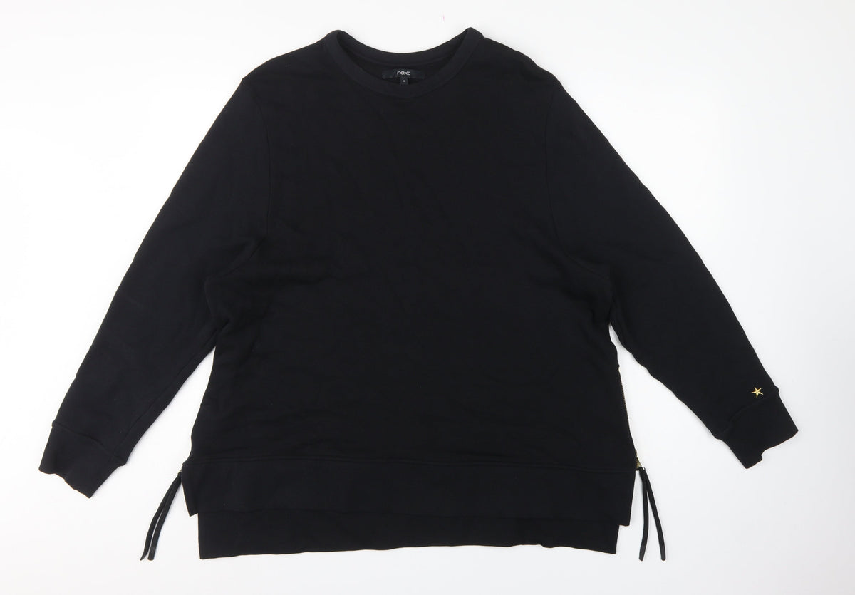 Next Women’s Black XL Tunic Sweatshirt Gold Zip Side Drawstrings
