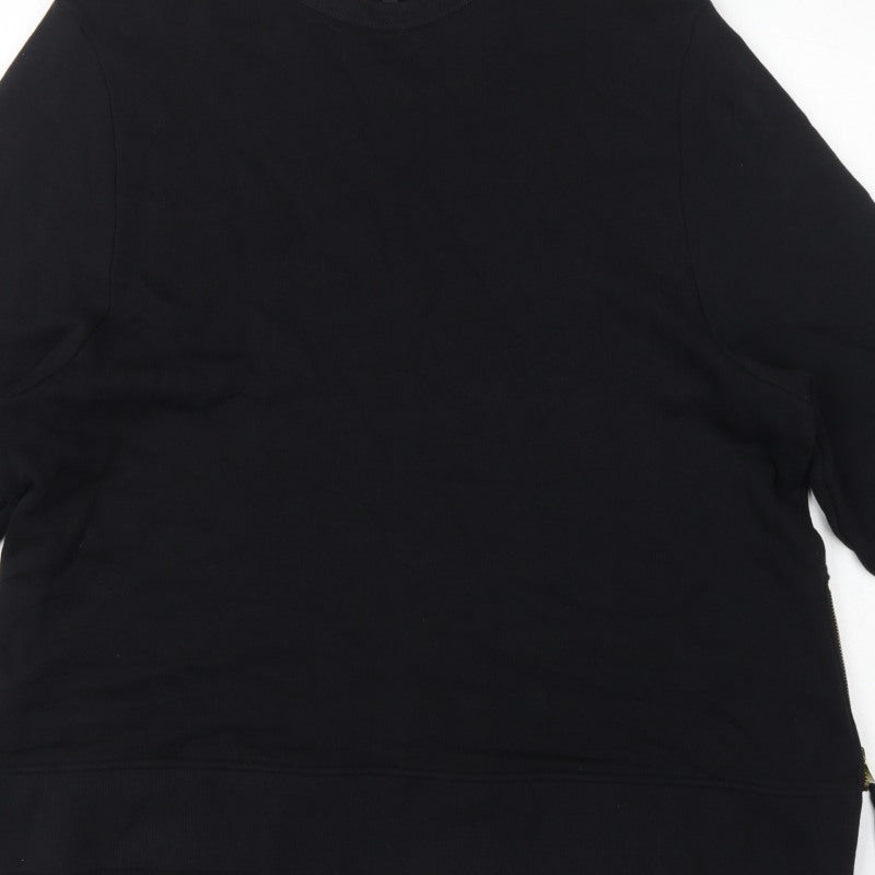 Next Women’s Black XL Tunic Sweatshirt Gold Zip Side Drawstrings