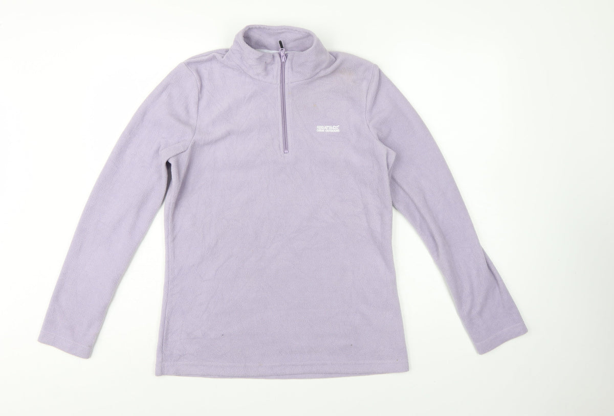 Regatta Women Purple UK 10 Pullover 1/4 Zip Fleece Sweatshirt Hiking