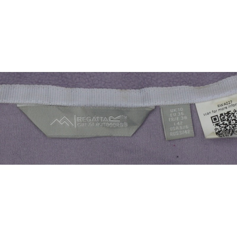 Regatta Women Purple UK 10 Pullover 1/4 Zip Fleece Sweatshirt Hiking