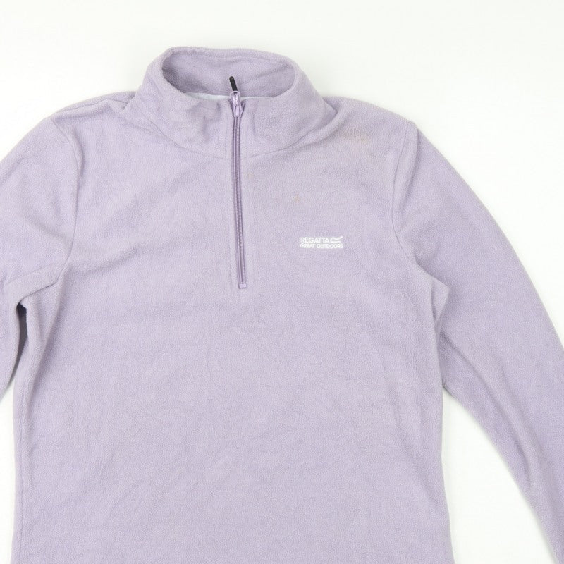 Regatta Women Purple UK 10 Pullover 1/4 Zip Fleece Sweatshirt Hiking