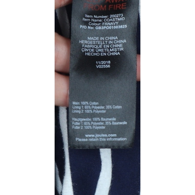 Joules Women’s Blue UK 14 Coast Mid Hooded Waterproof Rain Coat