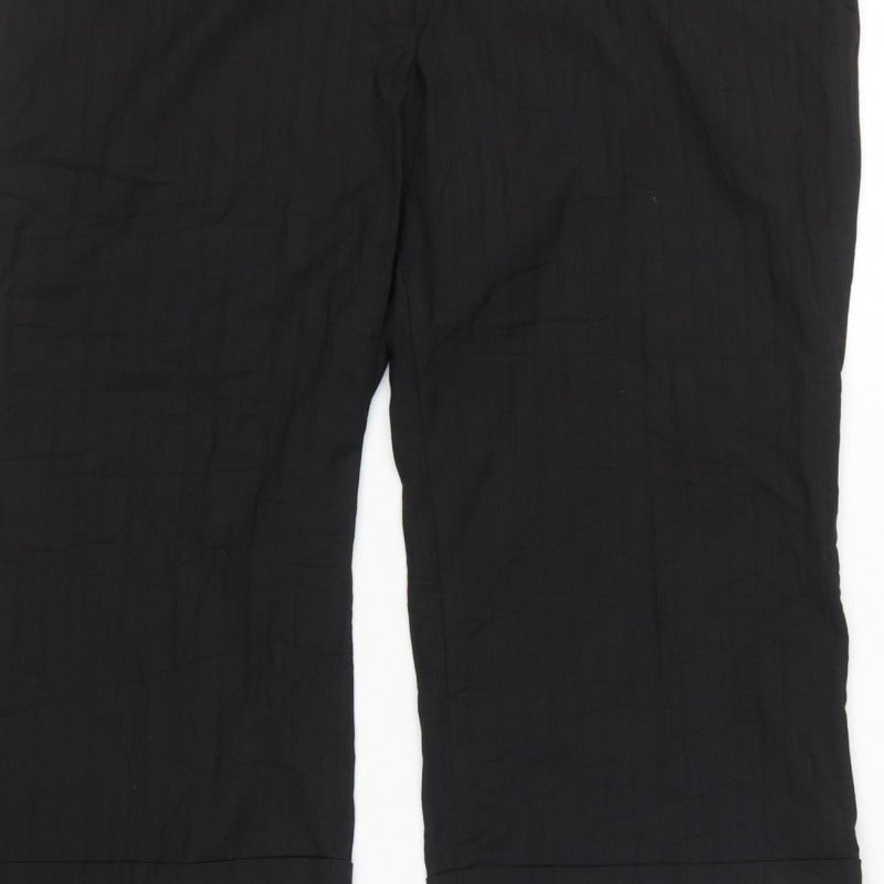 River Island Women's Black UK 16 Cropped Trousers Gold Buttons