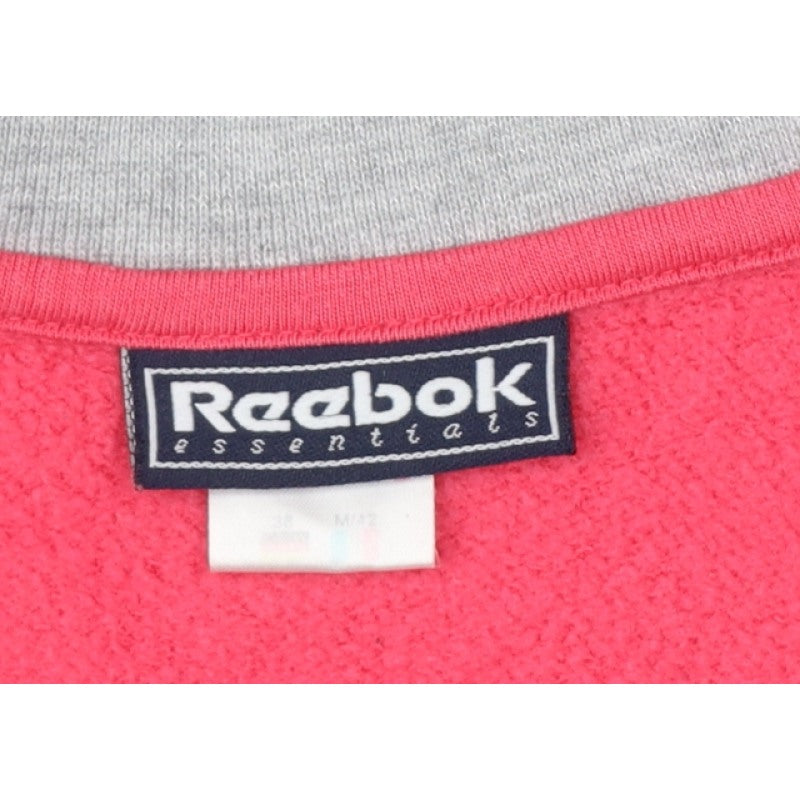 Reebok Women’s Pink Grey Full Zip Sweatshirt UK 12 Fleece Logo