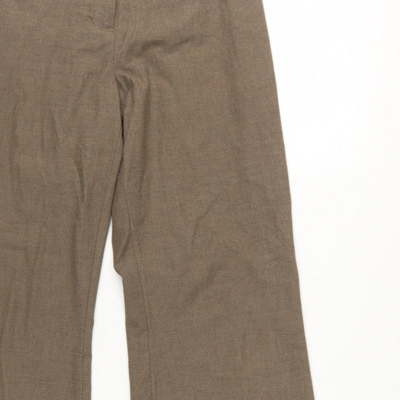 Women’s Brown UK 12 Regular Bootcut Dress Trousers Pockets