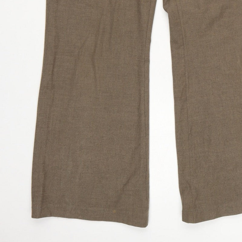 Women’s Brown UK 12 Regular Bootcut Dress Trousers Pockets