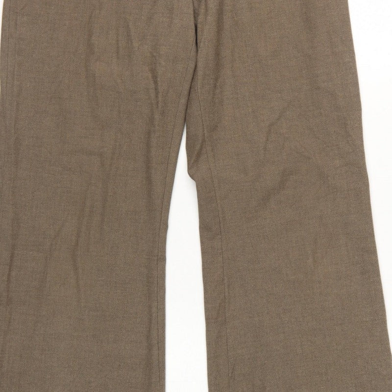 Women’s Brown UK 12 Regular Bootcut Dress Trousers Pockets