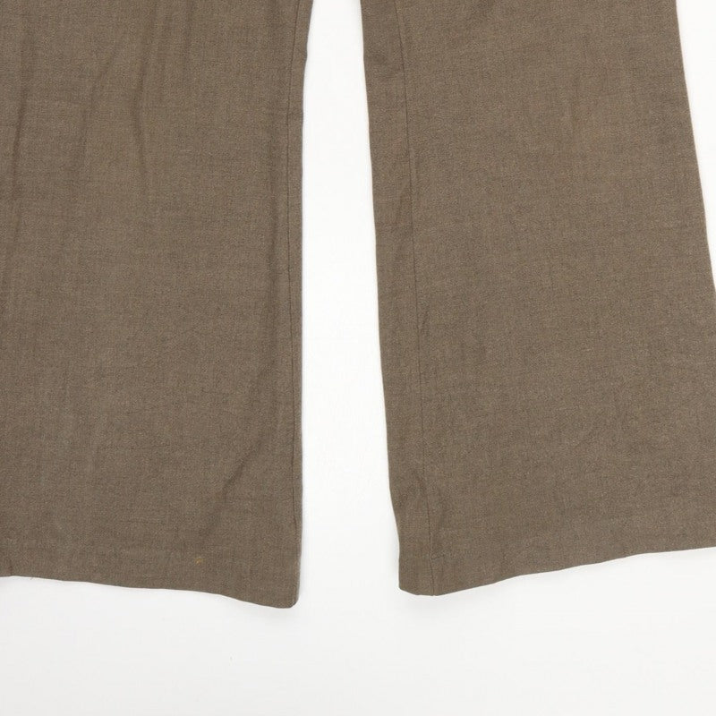Women’s Brown UK 12 Regular Bootcut Dress Trousers Pockets