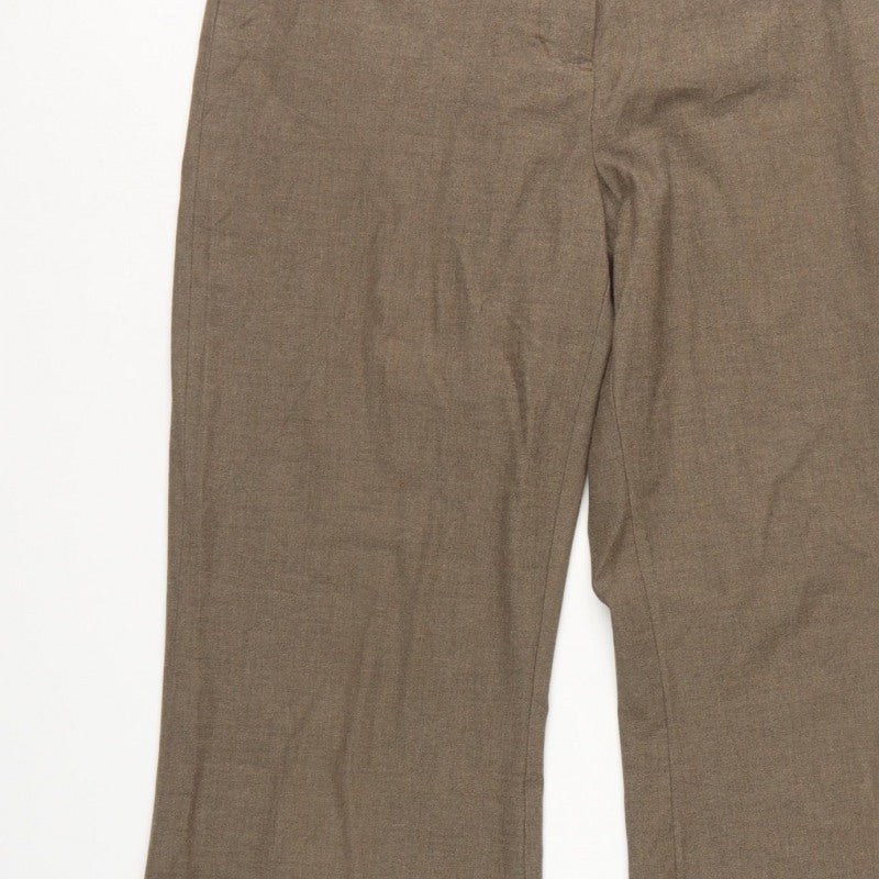 Women’s Brown UK 12 Regular Bootcut Dress Trousers Pockets