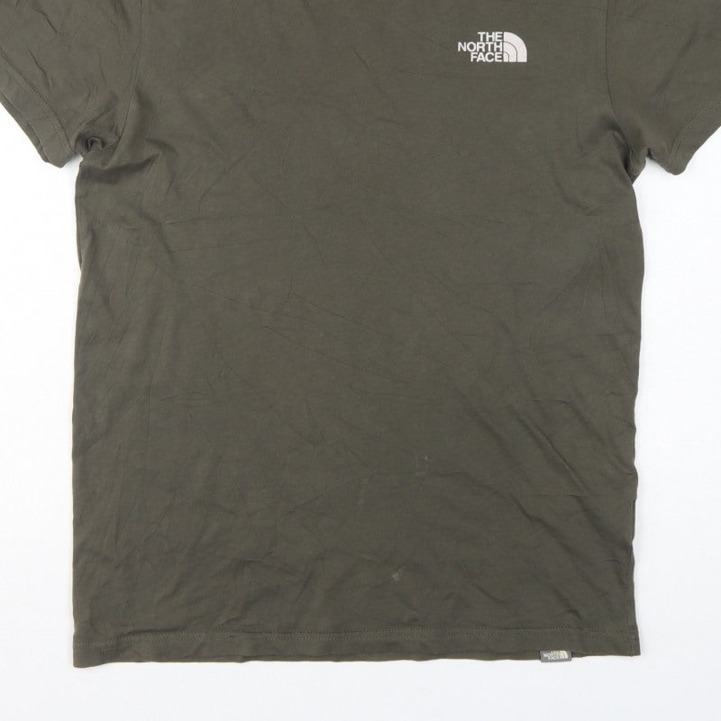 The North Face Men’s Green Small Logo Cotton Crew Neck T-Shirt