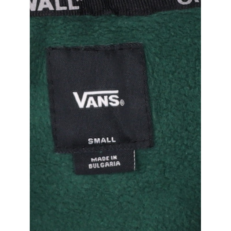 Vans Men’s Green Small Logo Graphic Pullover Hoodie Kangaroo Pocket