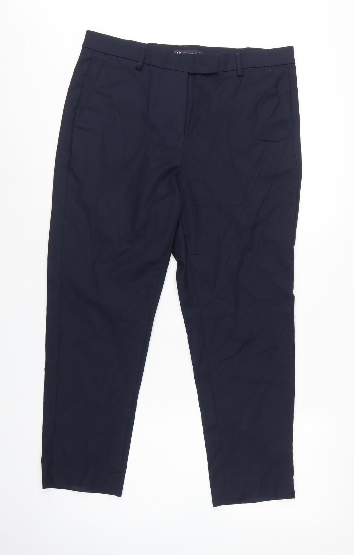 M&S Women’s Blue UK 14 Regular Tapered Tailored Trousers