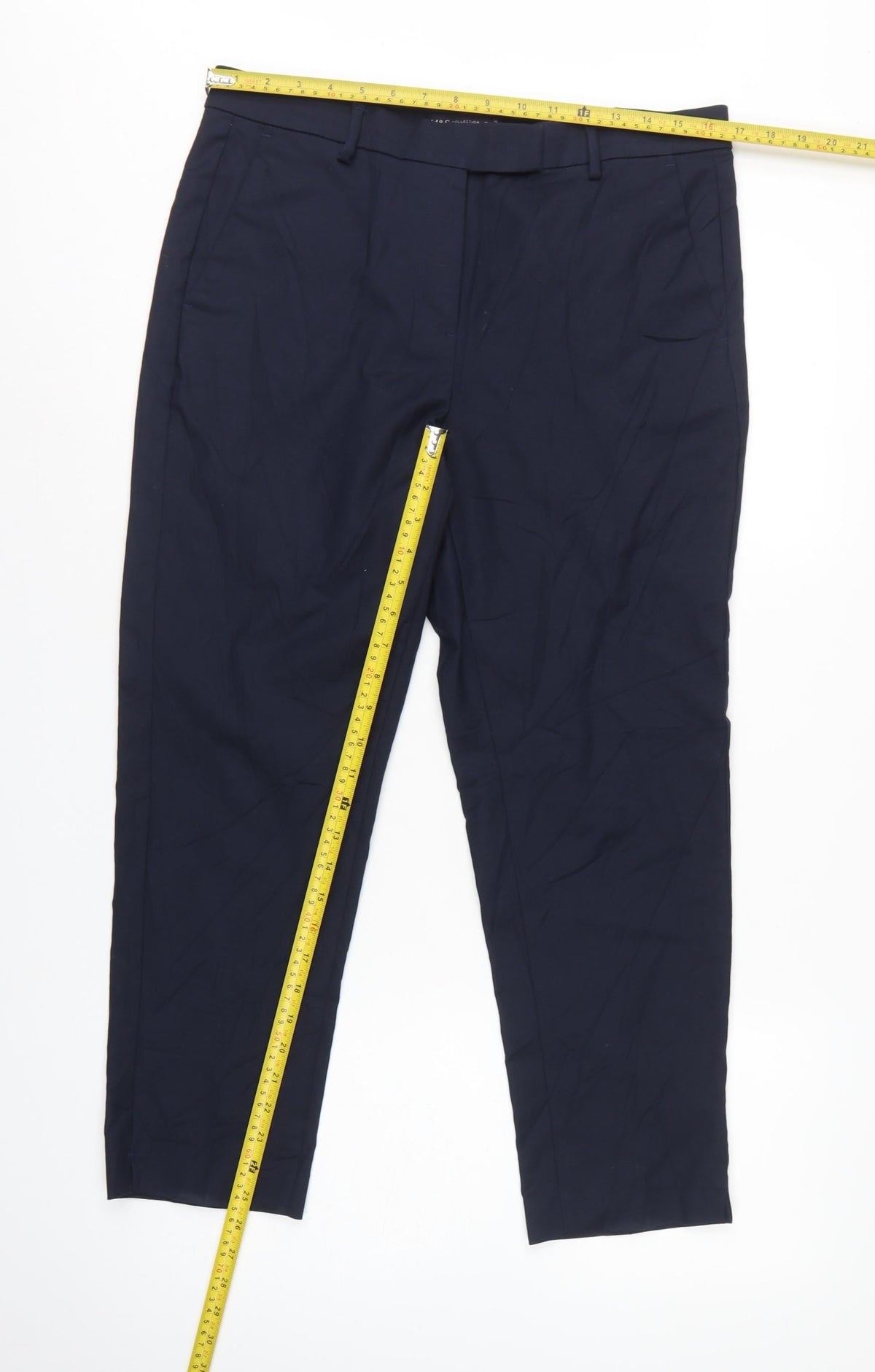 M&S Women’s Blue UK 14 Regular Tapered Tailored Trousers
