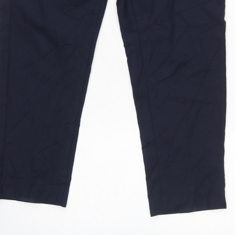 M&S Women’s Blue UK 14 Regular Tapered Tailored Trousers