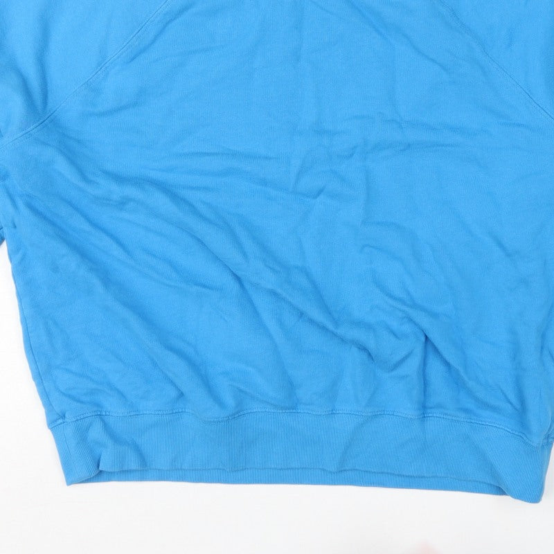 Hush Women’s Blue L Colourblock Raglan Cotton Pullover Sweatshirt